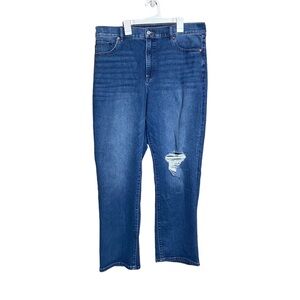 Express Modern  Straight High Rise Distressed Jean Size 14